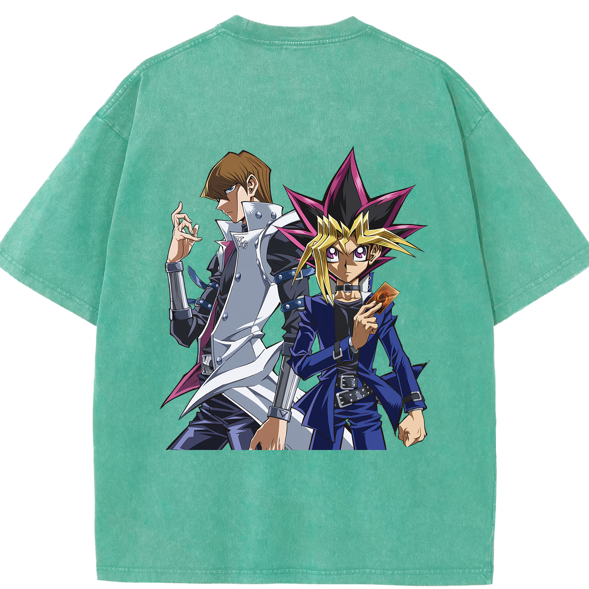 （画像用） 遊☆戯☆王 Yu-Gi-Oh! 綿100% ヴィンテージ風 半袖Tシャツ（背面プリント）
